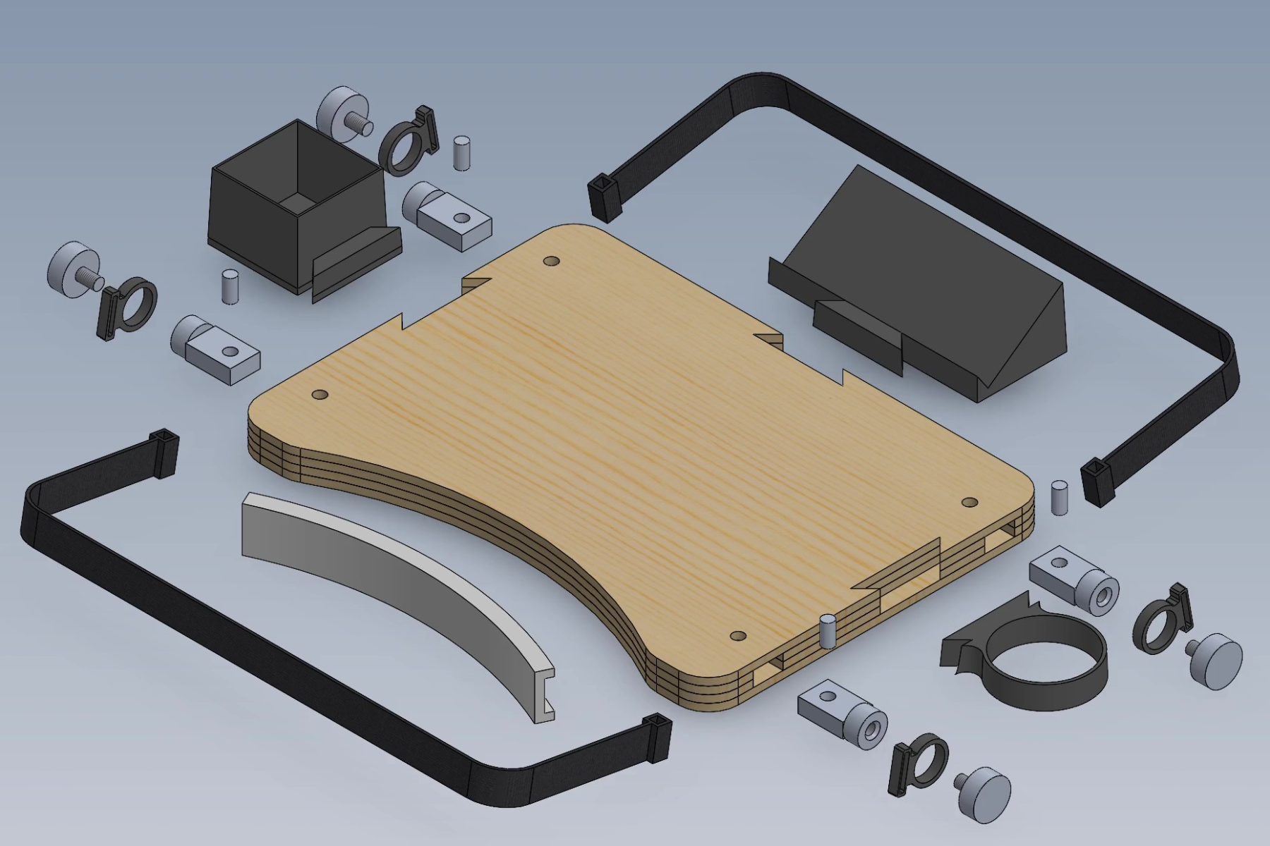 Mobile Desk Assembly - Exploded View